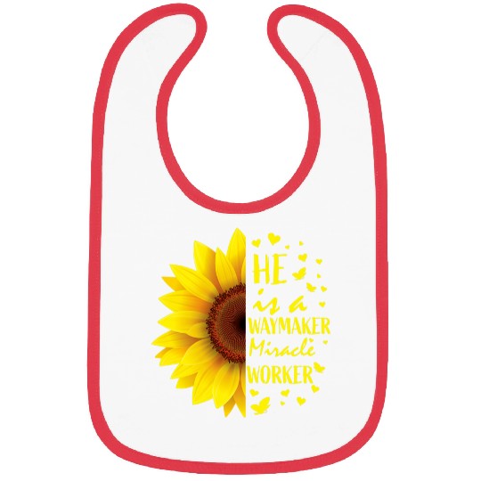 Waymaker Miracle Worker Christian Sunflower Religious Gifts Bibs