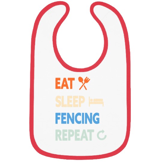 Eat Sleep Fencing Repeat Bibs