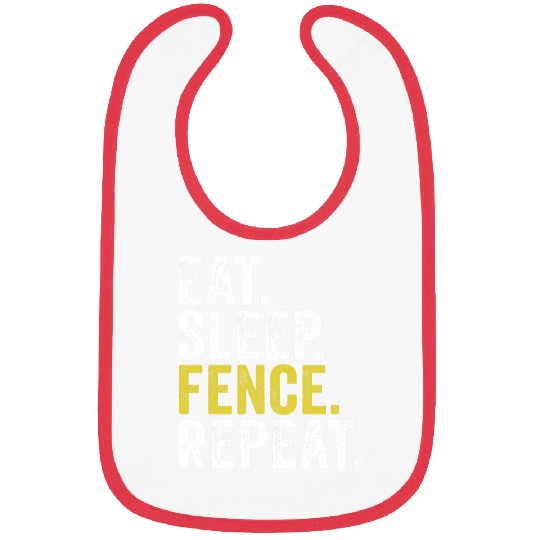 Eat Sleep Fence Repeat Funny Fencing 1 Bibs