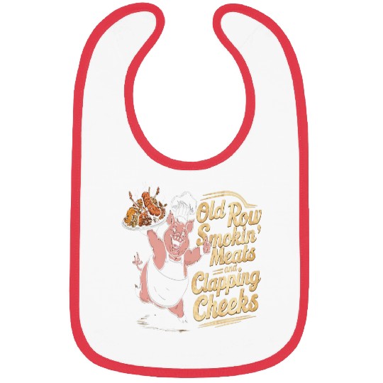 OldRow Smokin Meats And Clapping Cheeks Funny BBQ Bibs