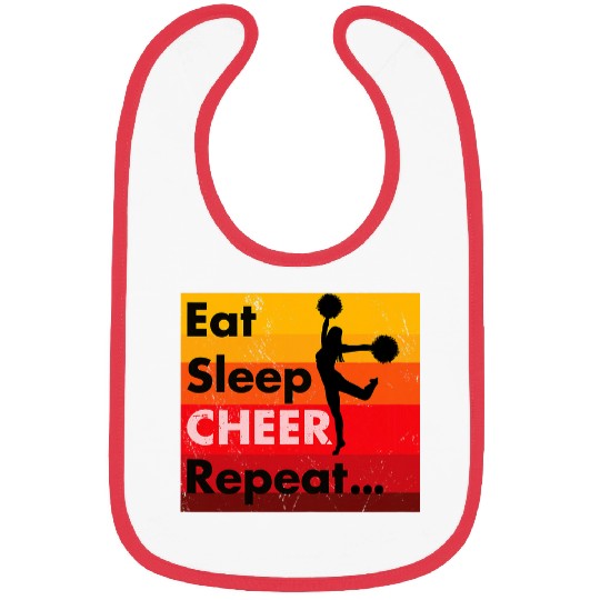 Eat Sleep Cheer Repeat Funny Cheerleading Team Bibs