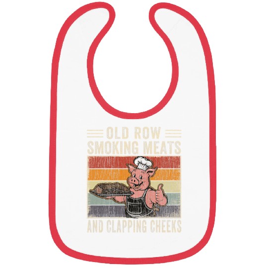 Old Row Smokin Meats And Clapping Cheeks Funny BBQ Grilling Bibs