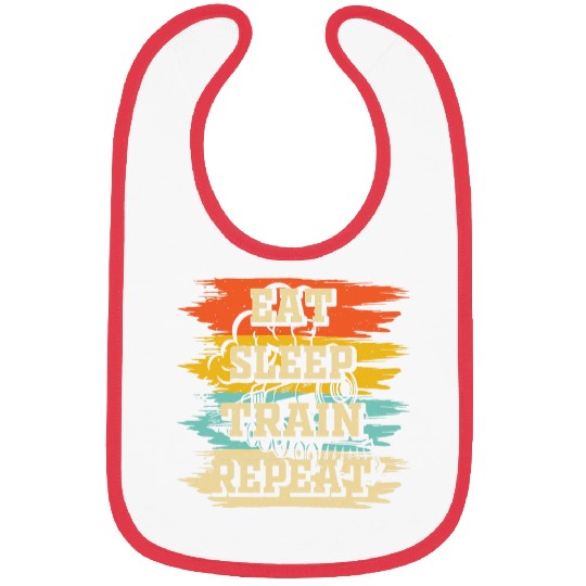 Eat Sleep Train Repeat Bibs