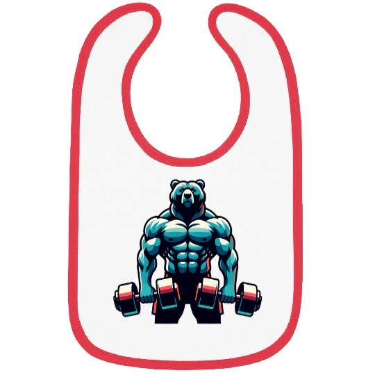 Bear Powerlifting Weightlifting Gym Workout 2 Bibs