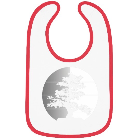 Pacific Ocean Beach Bonsai Tree Silver Sun Retro vintagess Bibs