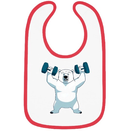 Polar Bear dumbbell weightlifting Gym And Polar Bear Lovers 1 Bibs