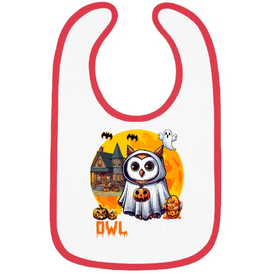 Owl Sheet Halloween Cosplay Boo ghostss Carved Pumpkins Bibs