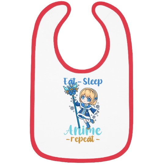 Eat Sleep Anime Repeat I Chibi Kawaii Cosplay Bibs
