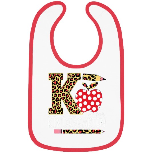 K Is For Kindergarten Teacher Leopard Back to School Kinder 1 Bibs
