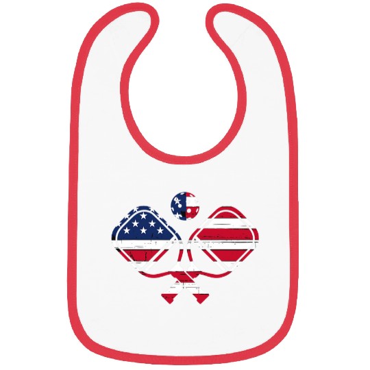 Pickleball American Flag vintages Retro Pickleball Paddle USA Bibs