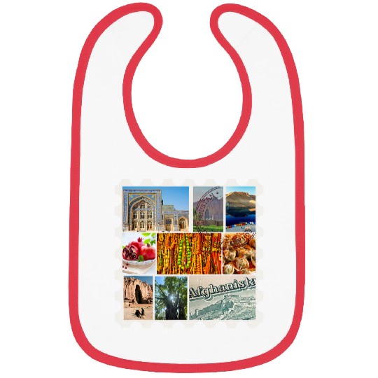 Afghanistan Stamp Collage Bibs
