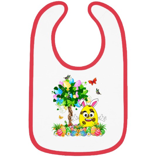 Pickleball Ball With Bunny Ears Easter Eggs Tree Easter Day Bibs