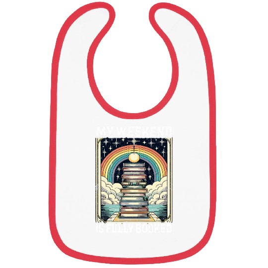 My Weekend Is Fully Booked Book Rainbow Reading Bookworm 2 Bibs