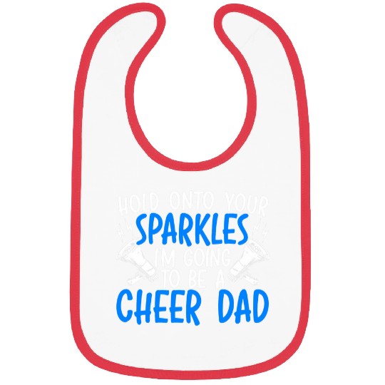 Mens Cheer Dad Sparkle Saying Bibs