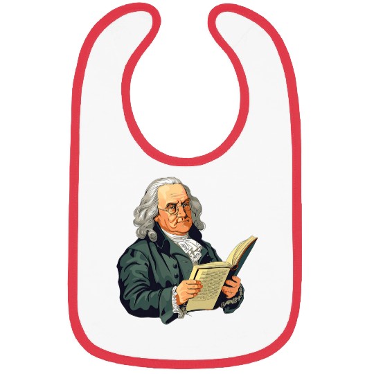 Benjamin Franklin Reading A Book Bibs
