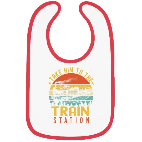 Funny Retro vintagess Style Take Him To The Train Station Bibs