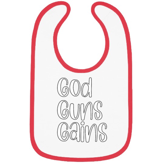 God Guns Gains Funny Weightlifting Apparel 1 Bibs
