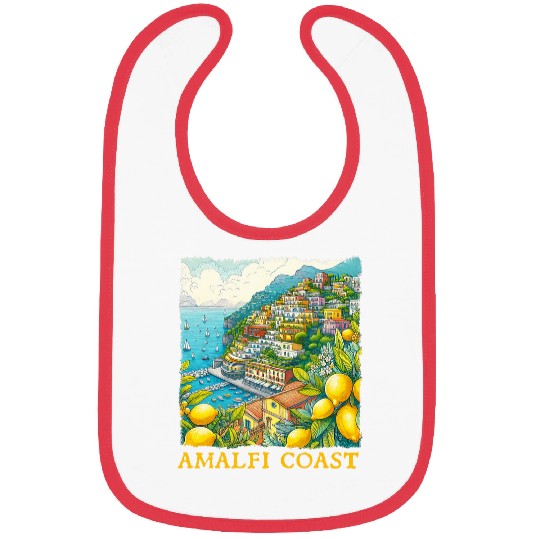 Amalfi Coast town Italy Trip Vacation Mediterranean Sea Bibs