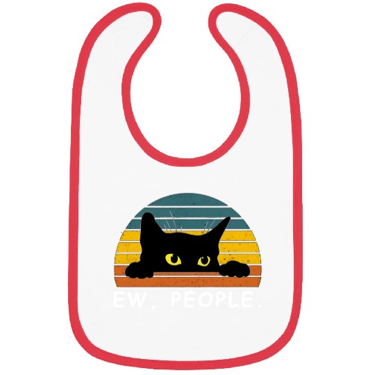 Black Cat Bibs Funny Ew People Cat Lovers Bibs