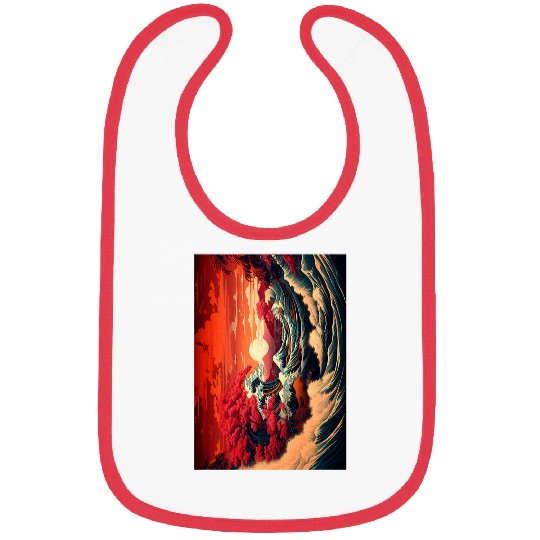 vintagess Pacific Ocean Beach Bonsai Tree Sun Retro Bibs