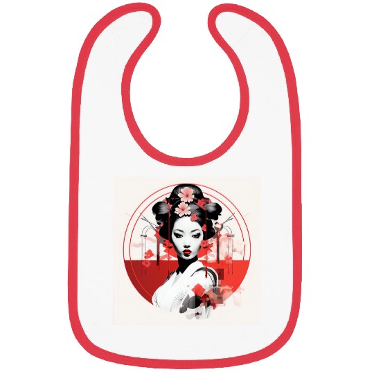 Timeless Fusion Geisha Blossom in Futuristic Light Bibs