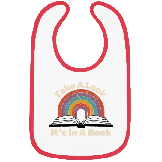 Take A Look Its In A Book Rainbow Reading Bookworm Librarian Bibs