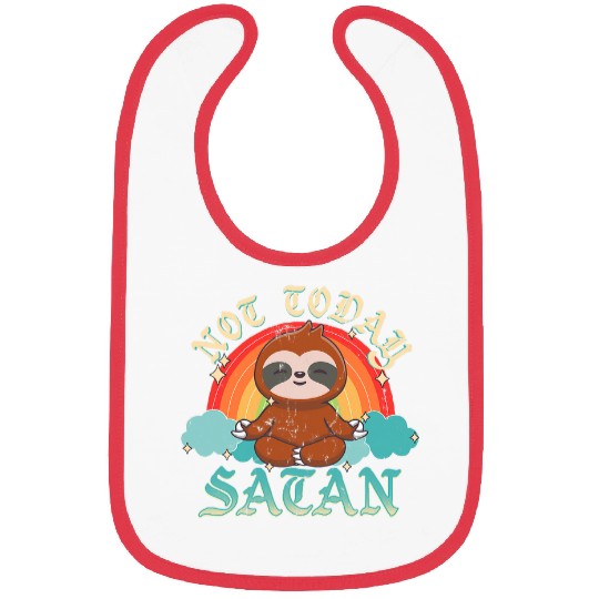 Not Today Satan Funny Kawaii Yoga Sloth Bibs