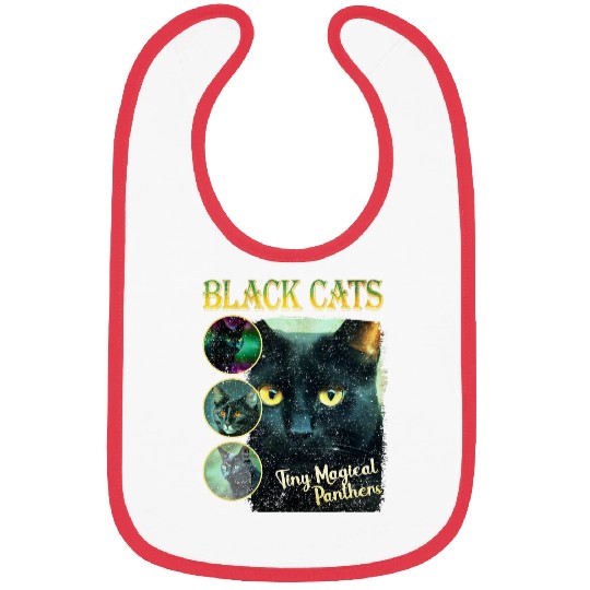 Funny black cats Lover 90s Bootleg Bibs