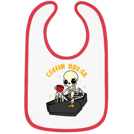 Funny Coffin Break Skeletons Coffee Mortician Funeral Bibs