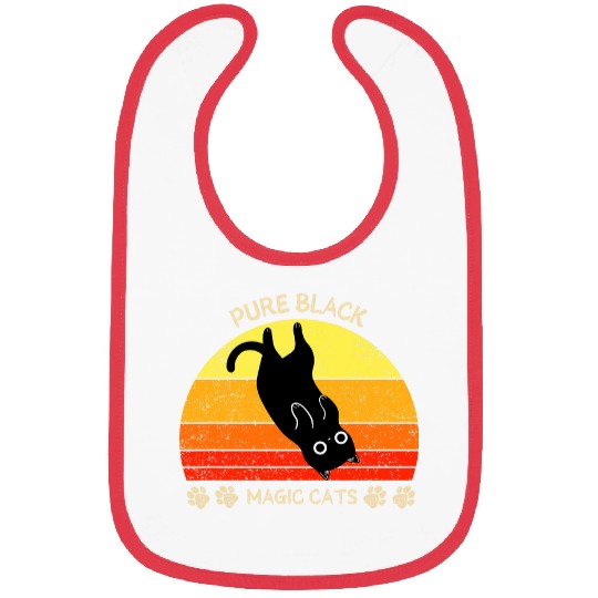 Funny black cats vintages retro Pure black magic Bibs