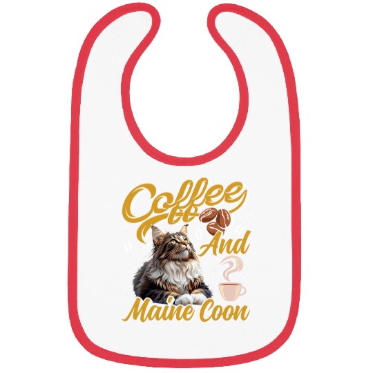 Coffee Drinker MAINE COON AND COFFEE Funny Cat Mom Bibs