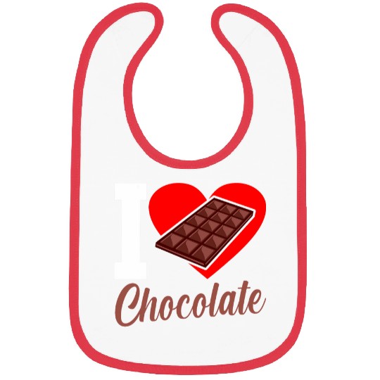 I Love Chocolate Funny Chocolates Lover Eater Graphic Bibs