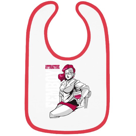 Attractive Femboy Anime Wines Cool Cute Present Bibs