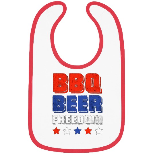 BBQ Beer Freedom Beer Lover Backyard BBQ Party America Bibs