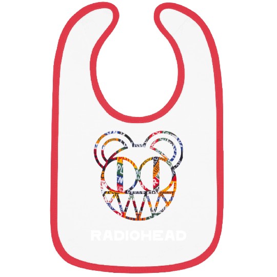 Radiohead Colorful Strip Bear Head White Bibs