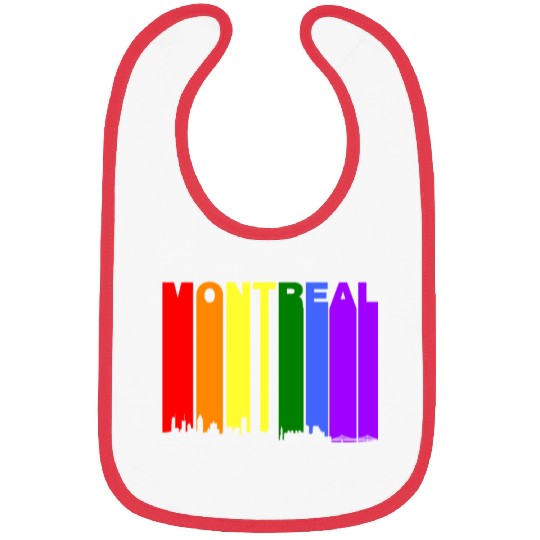 Montreal Quebec Skyline Rainbow LGBT Gay Pride Bibs