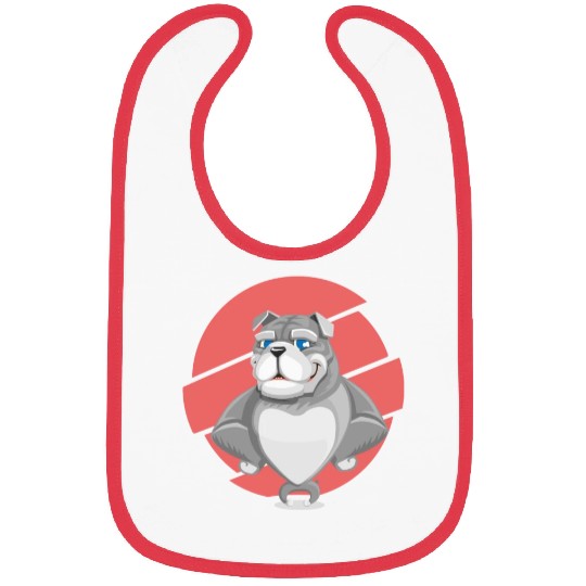 Cute English Grey Bulldog Artwork Bibs