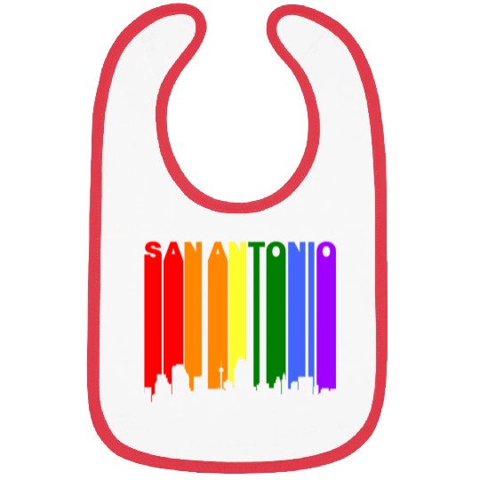 San Antonio Texas Gay Pride Rainbow Skyline Bibs