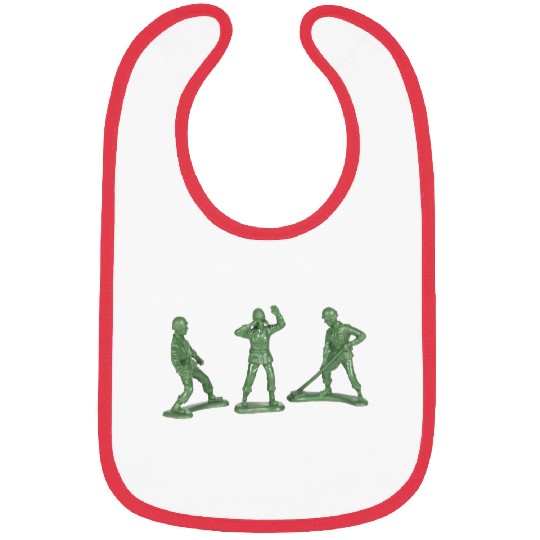 3 GREEN ARMY MEN Bibs