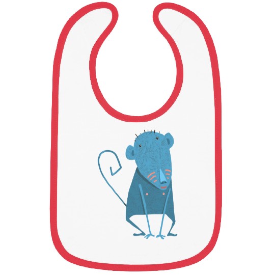 Blue Monkey Bibs