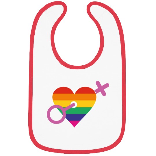 Rainbow heart female Bibs