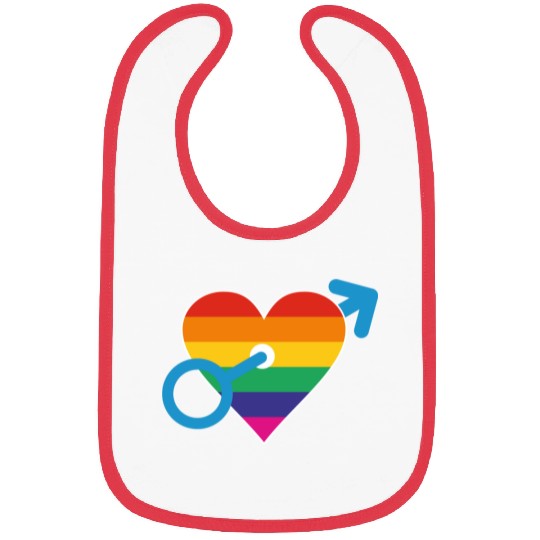 Rainbow heart male Bibs