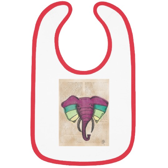 Elephant Water Color Face Bibs