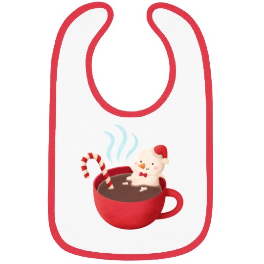 Cute Snowman in Hot Cocoa Bibs