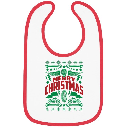Motorcycle Christmas Bibs