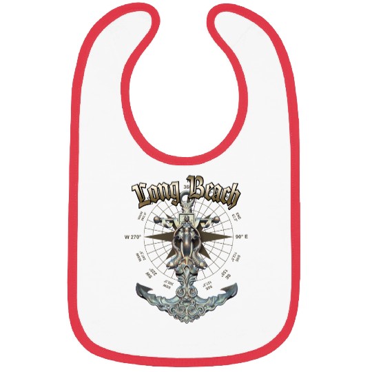 Long Beach Anchor Nautical Sailing Boat Summer Bibs