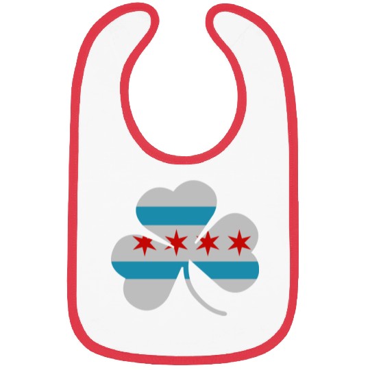 Irish Chicago Flag Shamrock Bibs