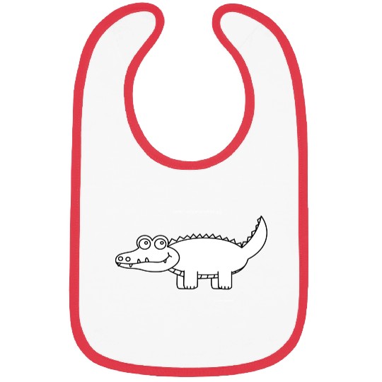 White Cartoon Aligator - gift idea Bibs