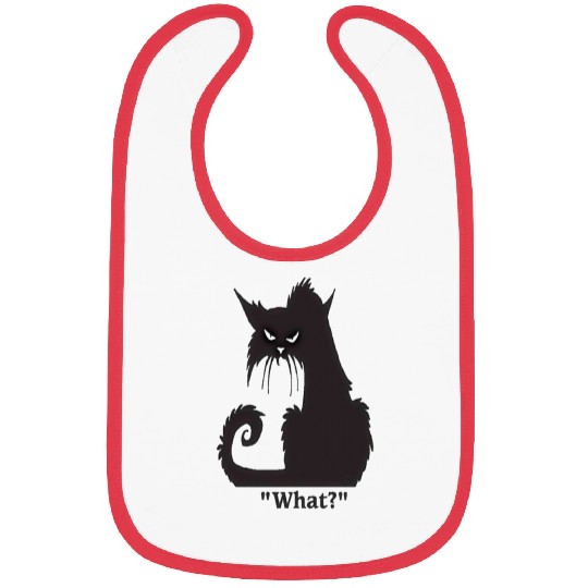 Angry black cat Bibs
