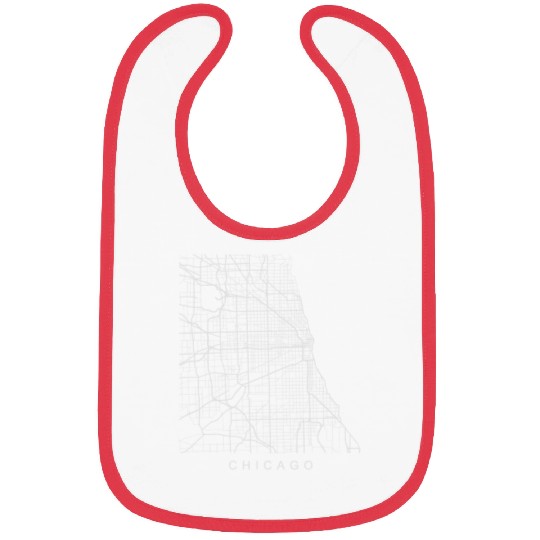 Chicago IL Minimalist City Street Map Light Design Bibs